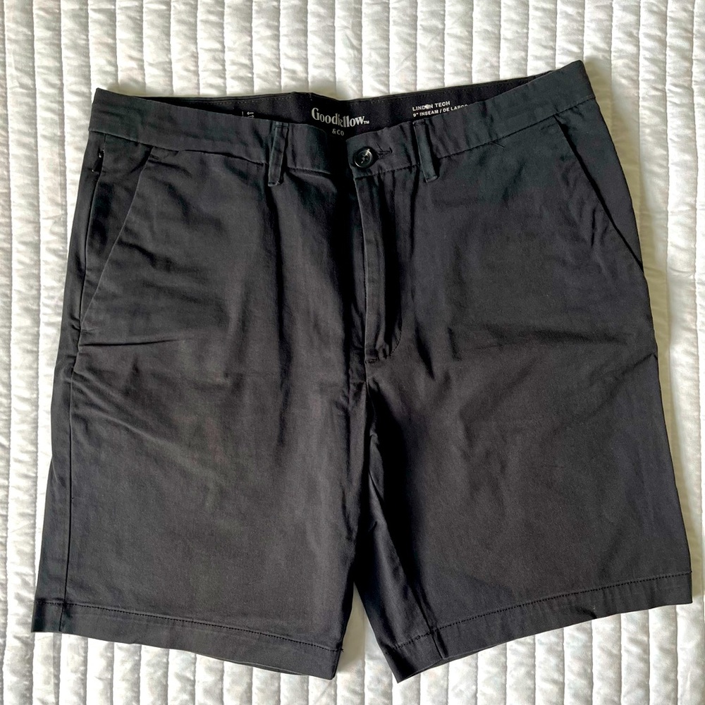 Goodfellow Mens Black Tech Shorts Used 34